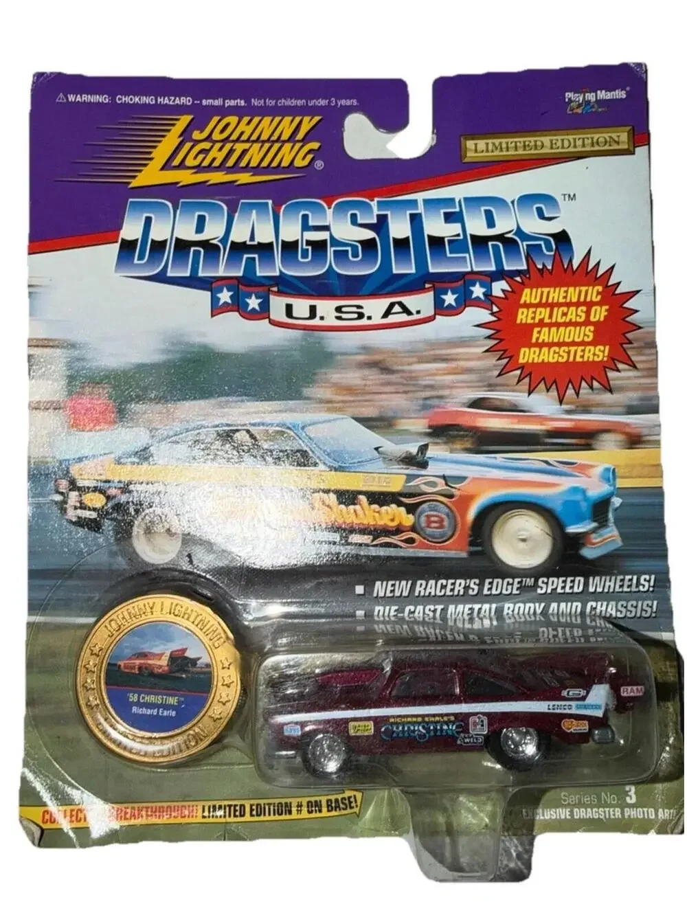 Johnny Lightning Dragsters U.S.A Series 3 Purple '58 Christine Richard Earle